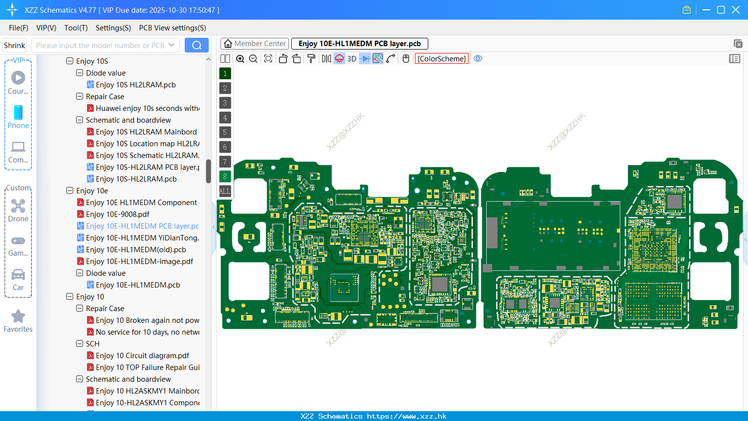 Huawei Enjoy 10E-HL1MEDM PCB Layer